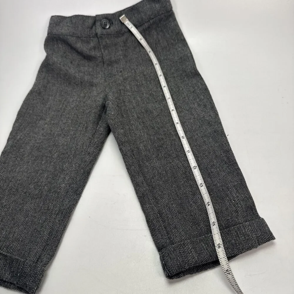 Fore!! Axel & Hudson 12-18M Boys Outfit Sewn On Vest Shirt Pants Herringbone Set